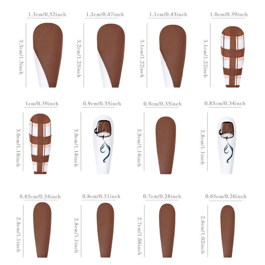 Autumn & Winter Hazelnut Coffee Brown Press-On Nails
