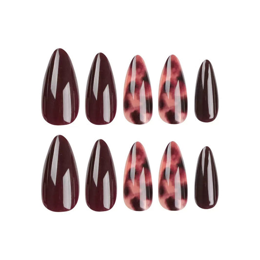 Sweet-Cool Innocent Style Mid-Long French Almond Nail Tips, Press-On Nails