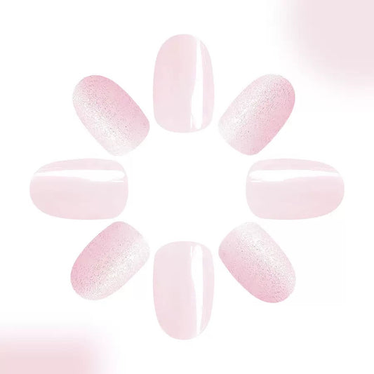 Sweet Girl Aurora Glitter Oval Round Almond Detachable Press-On Nails | Cute & Chic Style