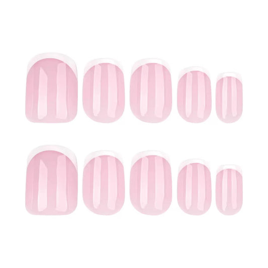 Simple French White Short Square Press-On Nails
