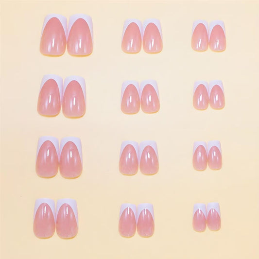French nude short press-on nails