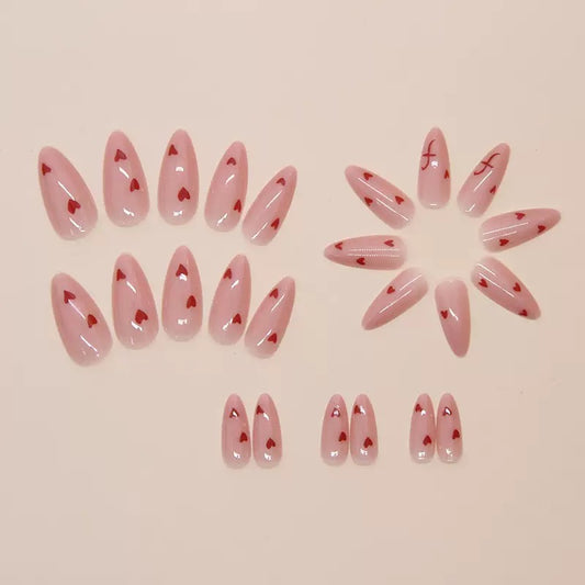Valentine’s Day Soft Red Little Heart Sweet Press-On Nails
