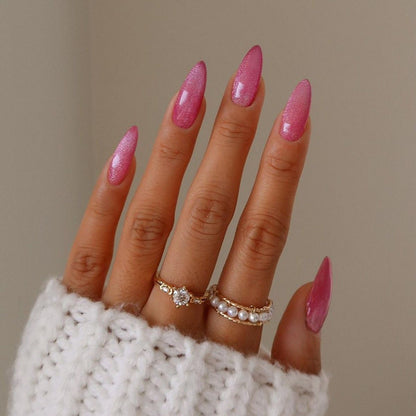 Bestselling Solid Color Soft Cat Eye Glitter French High-End Elegant Removable Press-On Nail Tips