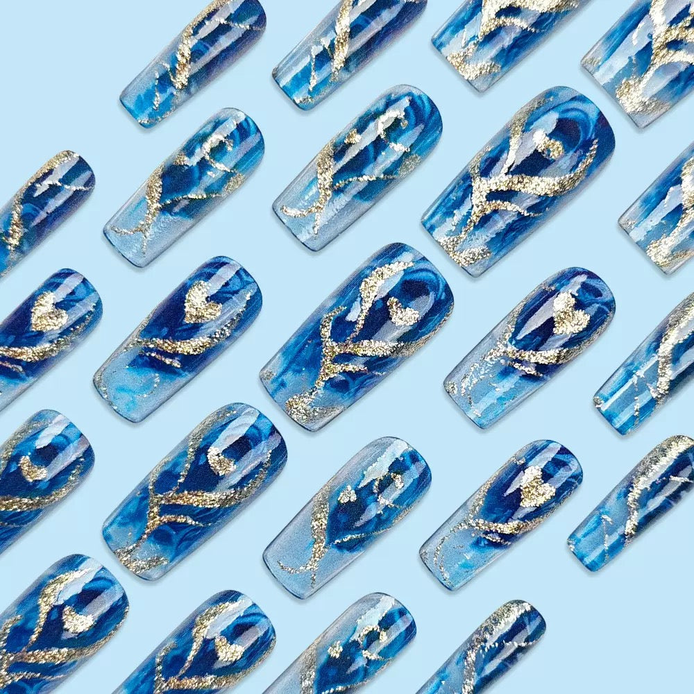 Glitter Heart Ready-Made Press-On Nails