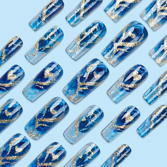 Glitter Heart Ready-Made Press-On Nails