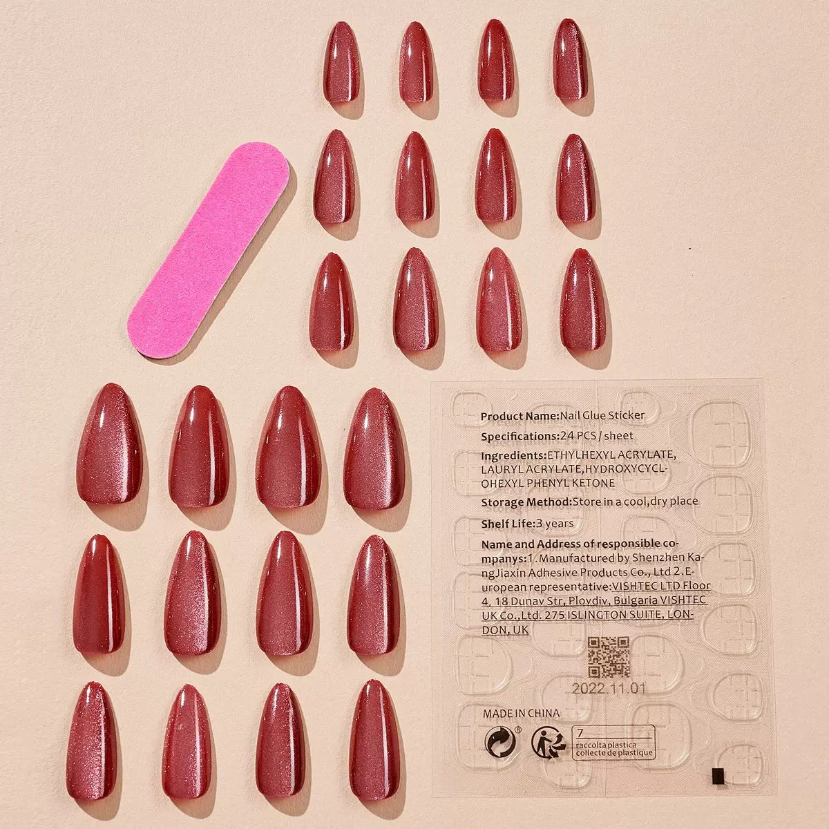 Bestselling Solid Color Soft Cat Eye Glitter French High-End Elegant Removable Press-On Nail Tips