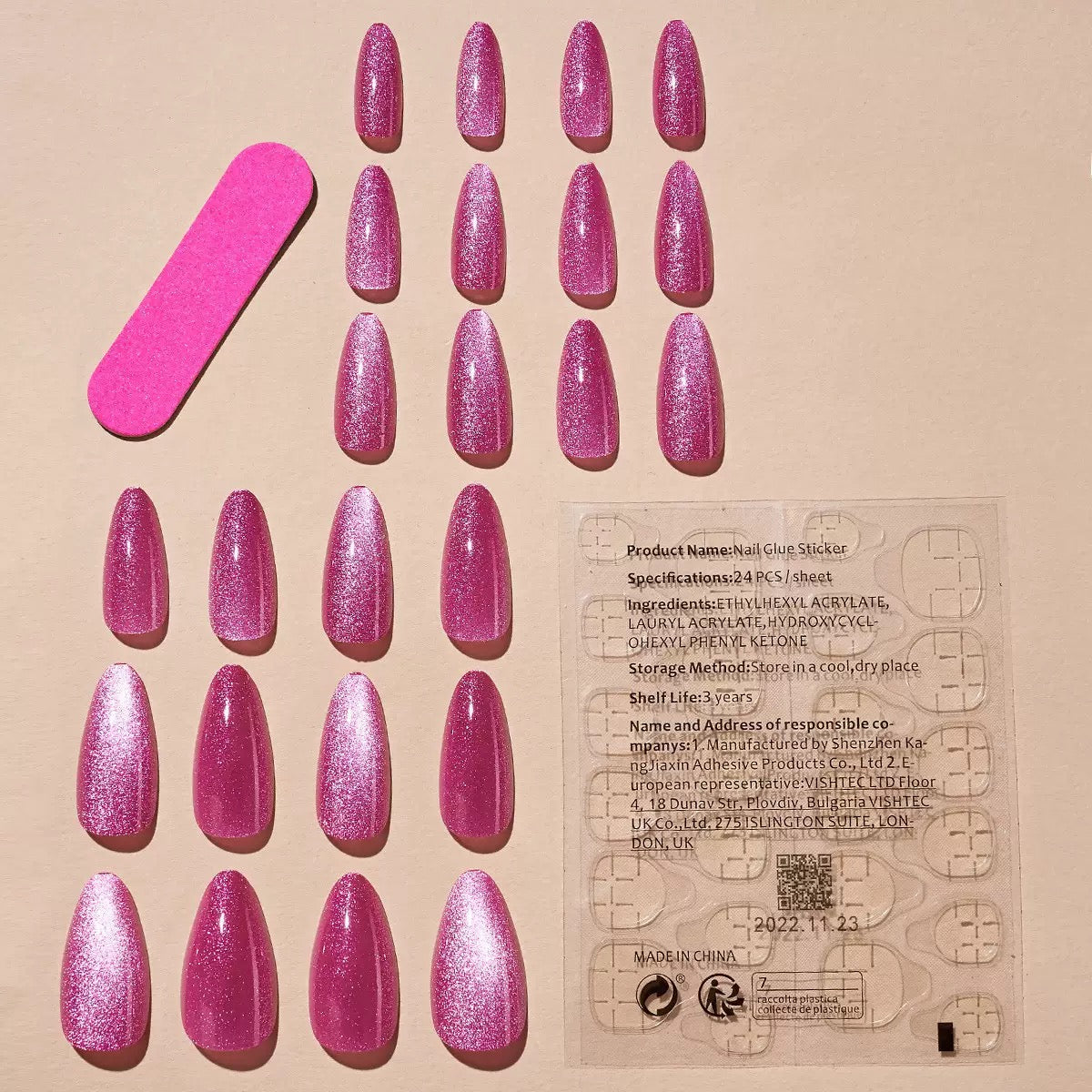 Bestselling Solid Color Soft Cat Eye Glitter French High-End Elegant Removable Press-On Nail Tips