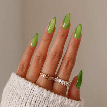 Bestselling Solid Color Soft Cat Eye Glitter French High-End Elegant Removable Press-On Nail Tips