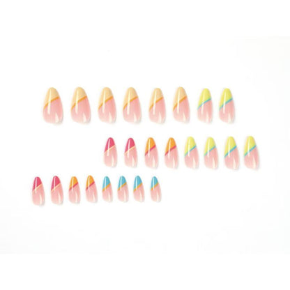 French Five-Color Ready-Made Press-On Nails