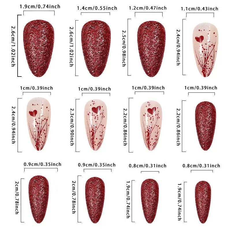 Valentine’s Day Must-Have – Sparkling Heart Press-On Nails