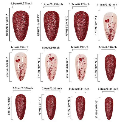 Valentine’s Day Must-Have – Sparkling Heart Press-On Nails
