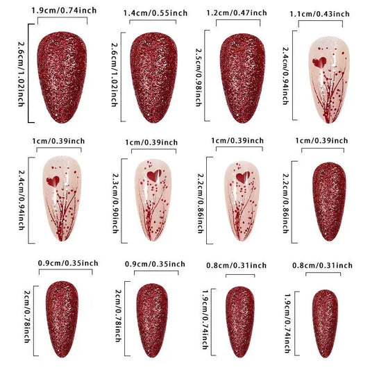 Valentine’s Day Must-Have – Sparkling Heart Press-On Nails