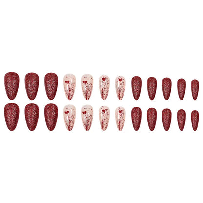 Valentine’s Day Must-Have – Sparkling Heart Press-On Nails