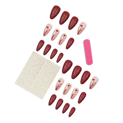 Valentine’s Day Must-Have – Sparkling Heart Press-On Nails