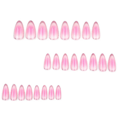 Pink Gradient Glitter Short Almond Press-On Nails