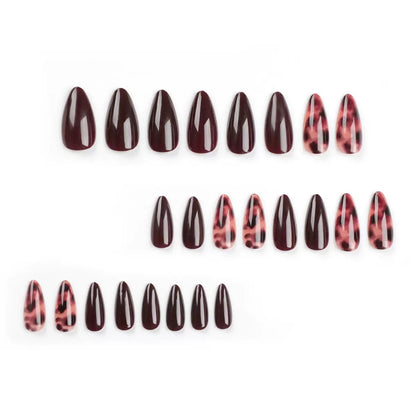 Sweet-Cool Innocent Style Mid-Long French Almond Nail Tips, Press-On Nails
