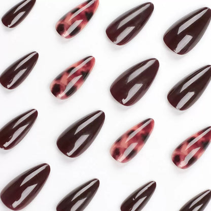 Sweet-Cool Innocent Style Mid-Long French Almond Nail Tips, Press-On Nails