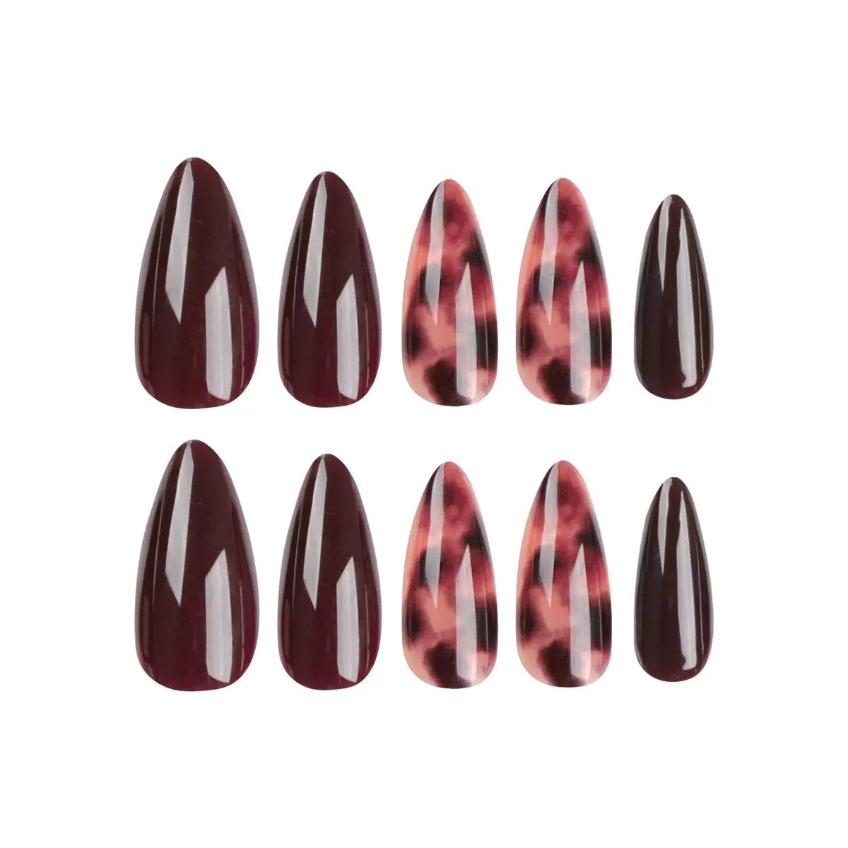 Sweet-Cool Innocent Style Mid-Long French Almond Nail Tips, Press-On Nails