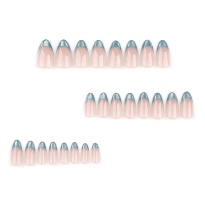 Simple French Luxury Green Cat-Eye Almond Press-On Nails