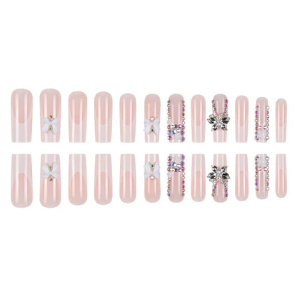 Luxury Heavy-Duty Bow Rhinestone Press-On Nails