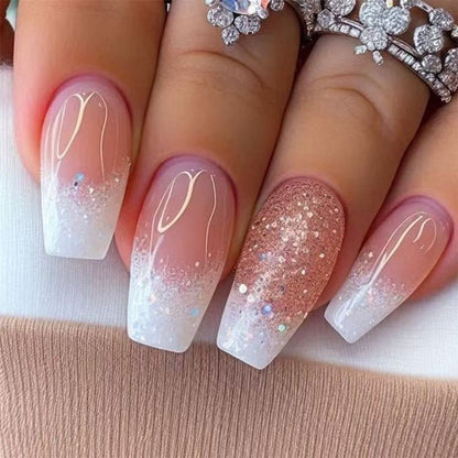 Mid-Length Starry Sky Press-On Nails