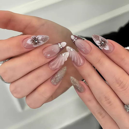 Premium High-Quality Hot-Selling 3D Resin Petal Flower Detachable Press-On Nails