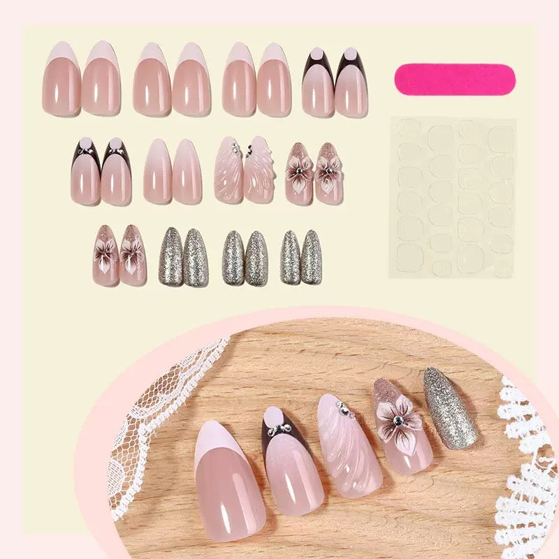Premium High-Quality Hot-Selling 3D Resin Petal Flower Detachable Press-On Nails