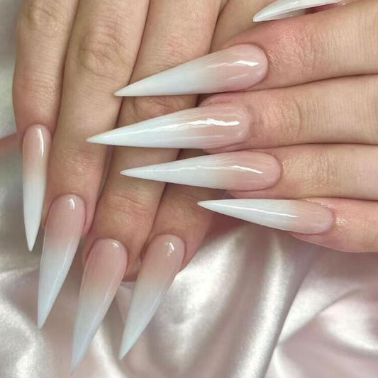French Extra-Long Teardrop Press-On Nails