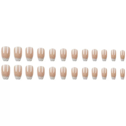 Silver Glitter Gradient Press-On Nails