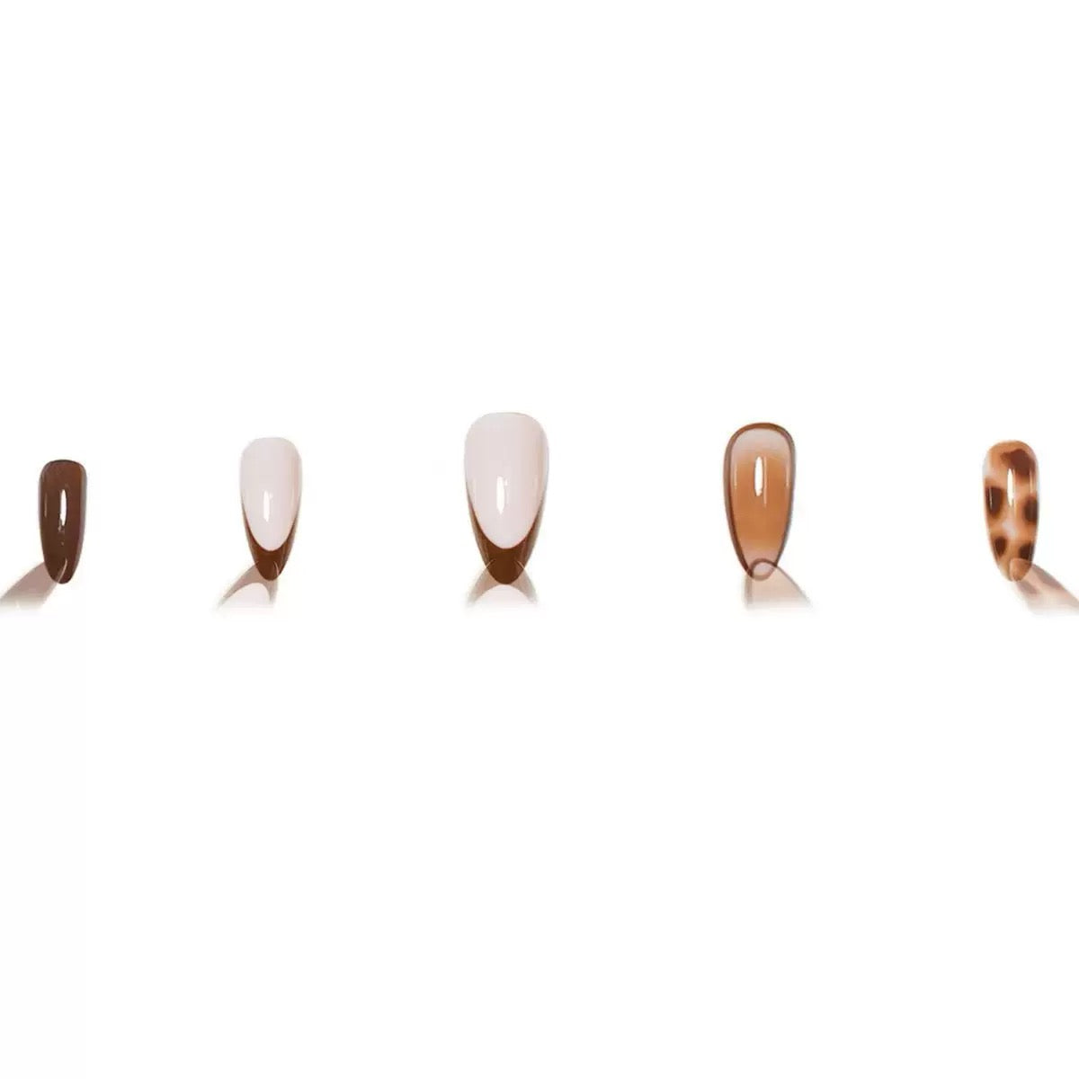 French Leopard Resin Almond Detachable Press-On Nails