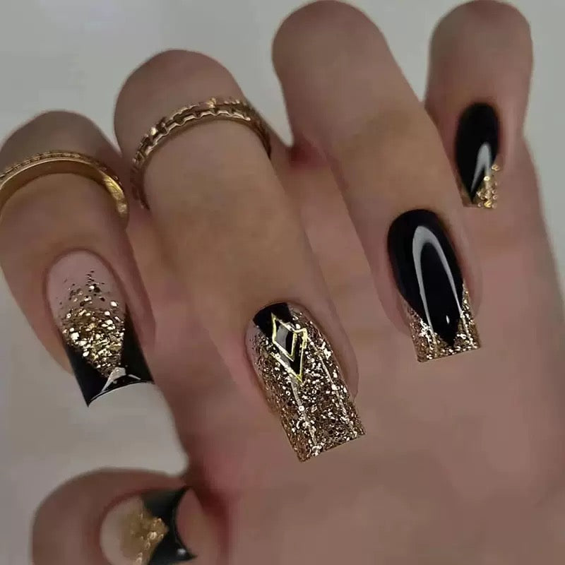 Bestselling Euro-American Glitter Sweet-Cool French Style Hot Girl Shiny Press-On Nails