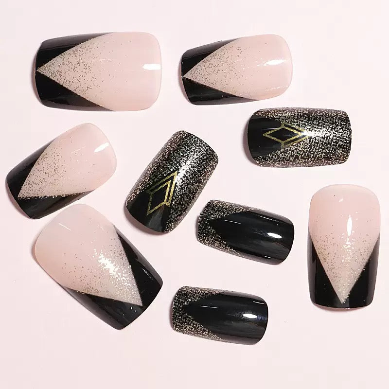 Bestselling Euro-American Glitter Sweet-Cool French Style Hot Girl Shiny Press-On Nails