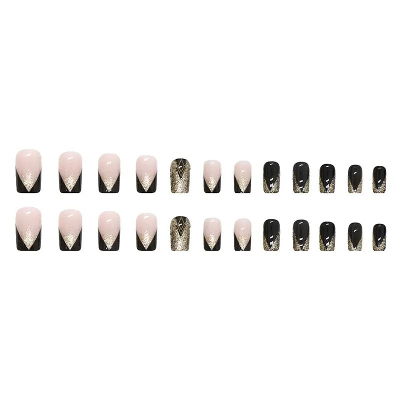 Bestselling Euro-American Glitter Sweet-Cool French Style Hot Girl Shiny Press-On Nails