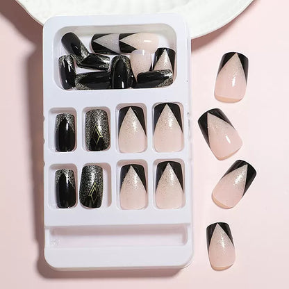 Bestselling Euro-American Glitter Sweet-Cool French Style Hot Girl Shiny Press-On Nails