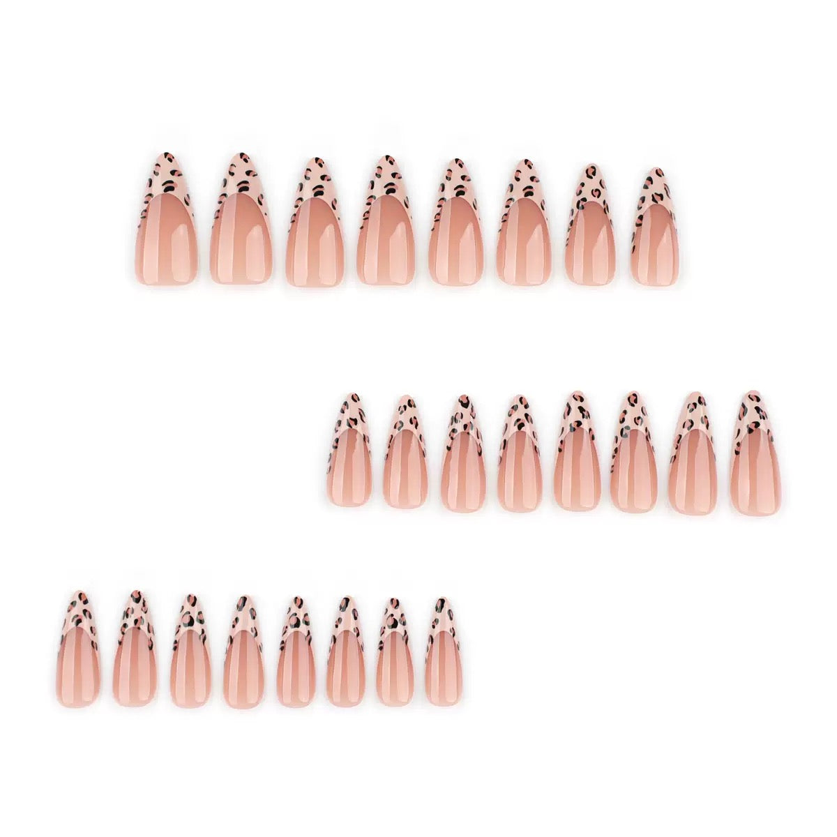New Arrival Hot Girl Leopard Print Long Stiletto Sweet-Cool Reusable Press-On Nails