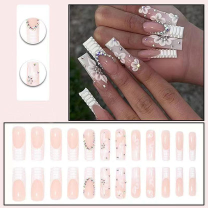 French Bridal Floral Press-On Nails