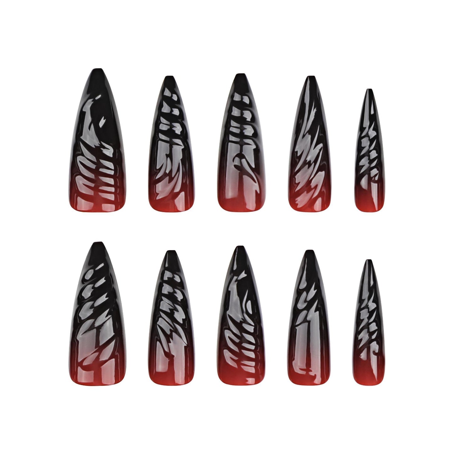 Halloween 3D Gradient Press-On Nails
