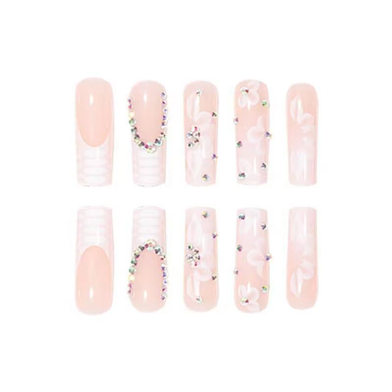 French Bridal Floral Press-On Nails