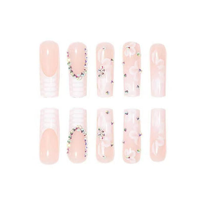 French Bridal Floral Press-On Nails
