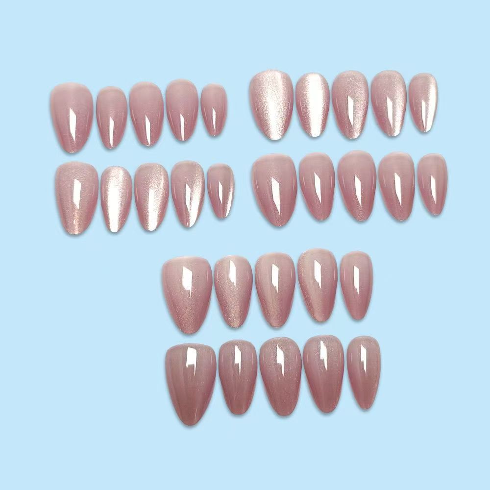 Sparkling Cat Eye Almond Press-On Nails