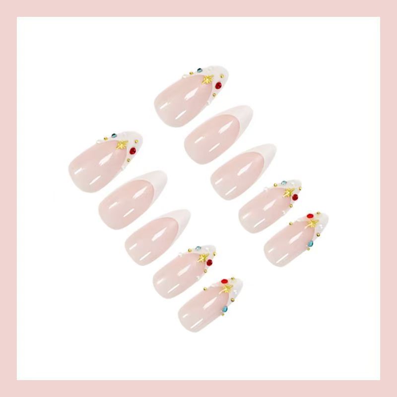 Edgy Girl Rhinestone Almond-Shaped Press-On Nails (Ready-Made)