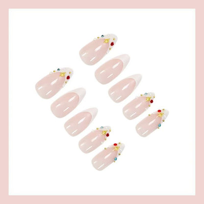 Edgy Girl Rhinestone Almond-Shaped Press-On Nails (Ready-Made)