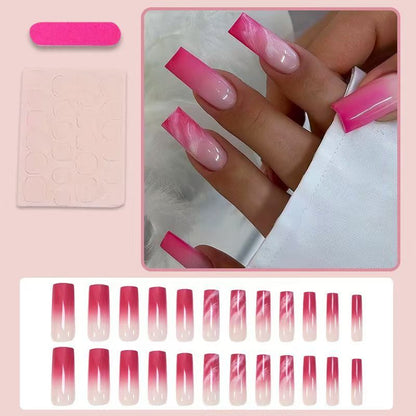 French-Style Edgy Girl Gradient Ballet Press-On Nails