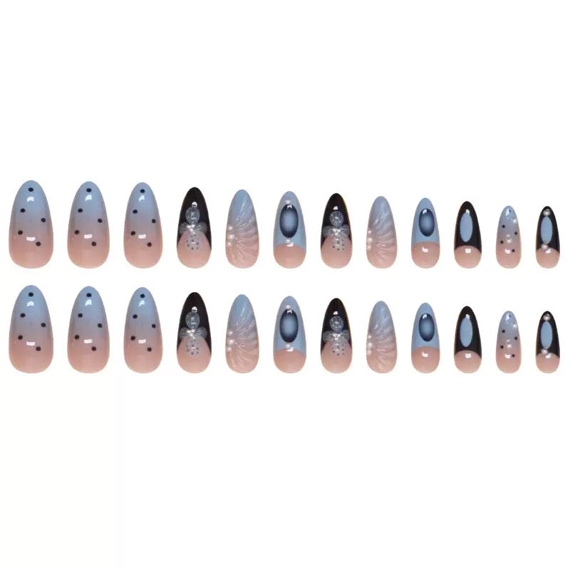 Summer Ocean Fresh 3D Shell, Pearl & Flower Detachable Press-On Nails
