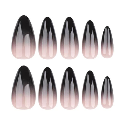 Halloween French Black Gradient Almond Press-On Nails