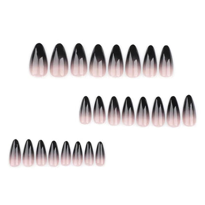 Halloween French Black Gradient Almond Press-On Nails