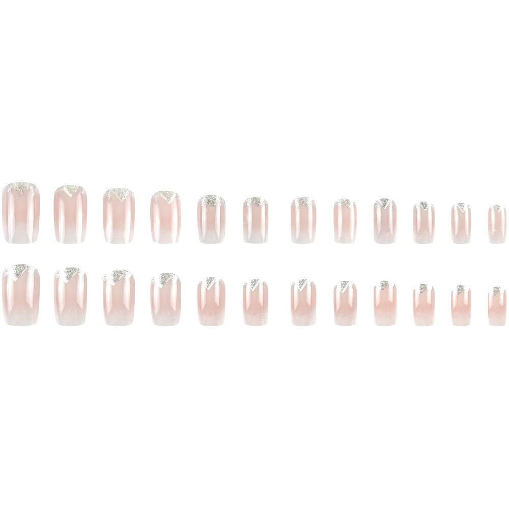 Silver Glitter Mountain Ombre Press-On Nails