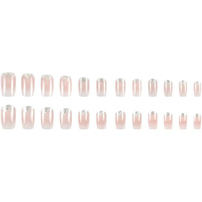 Silver Glitter Mountain Ombre Press-On Nails