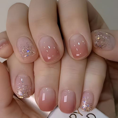 Icy Clear Glitter Press-On Nails