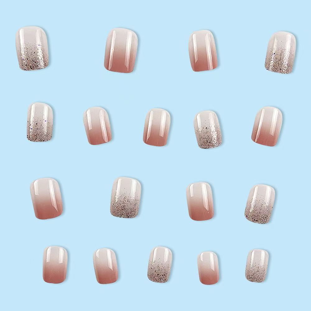 Icy Clear Glitter Press-On Nails